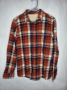 Men's Red Plaid Button-Up Flannel Shirt